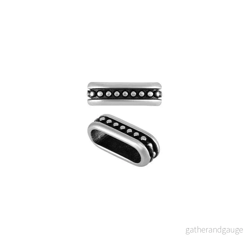 Slider silverpläterad - Rektangel med prickar 5x14mm, 1 styck - Bild 2