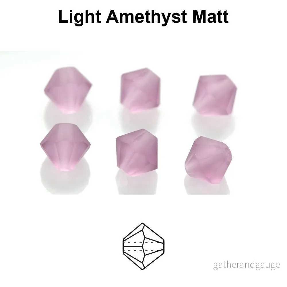 Tjeckiska MC Bicone – Light Amethyst Matt 3 mm 40-pack