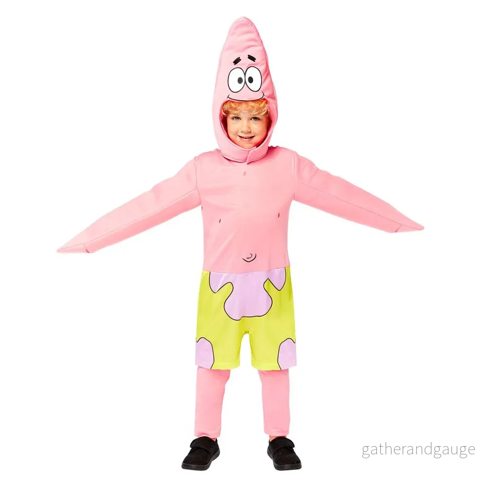 SvampBob Fyrkant Patrik Stjärna Maskeraddräkt Jumpsuit med Hoodie SvampBob Fyrkant Patrik Stjärna Maskeraddräkt Jumpsuit med Hoodie