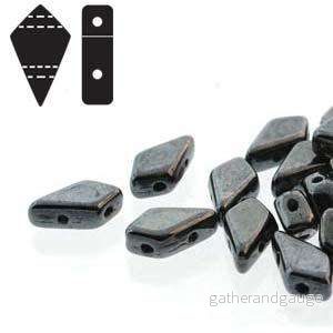Kite Bead - Jet Gunmetal 9x5mm, 10 gram