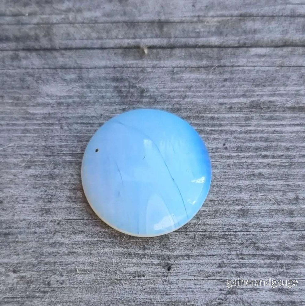Cabochon - Rund Mjölkig Vit 18mm 1 styck - Bild 2