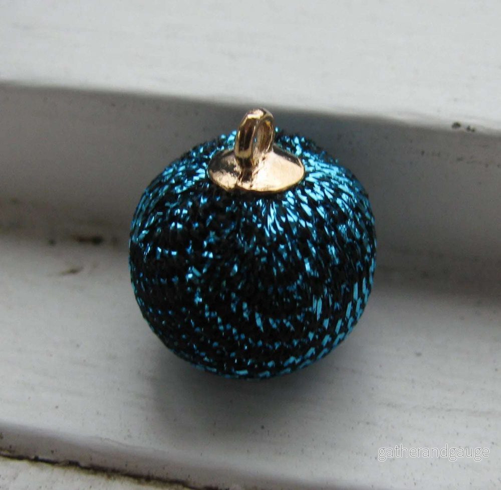 Hänge Boll - Glitter Blå 15mm 1 styck