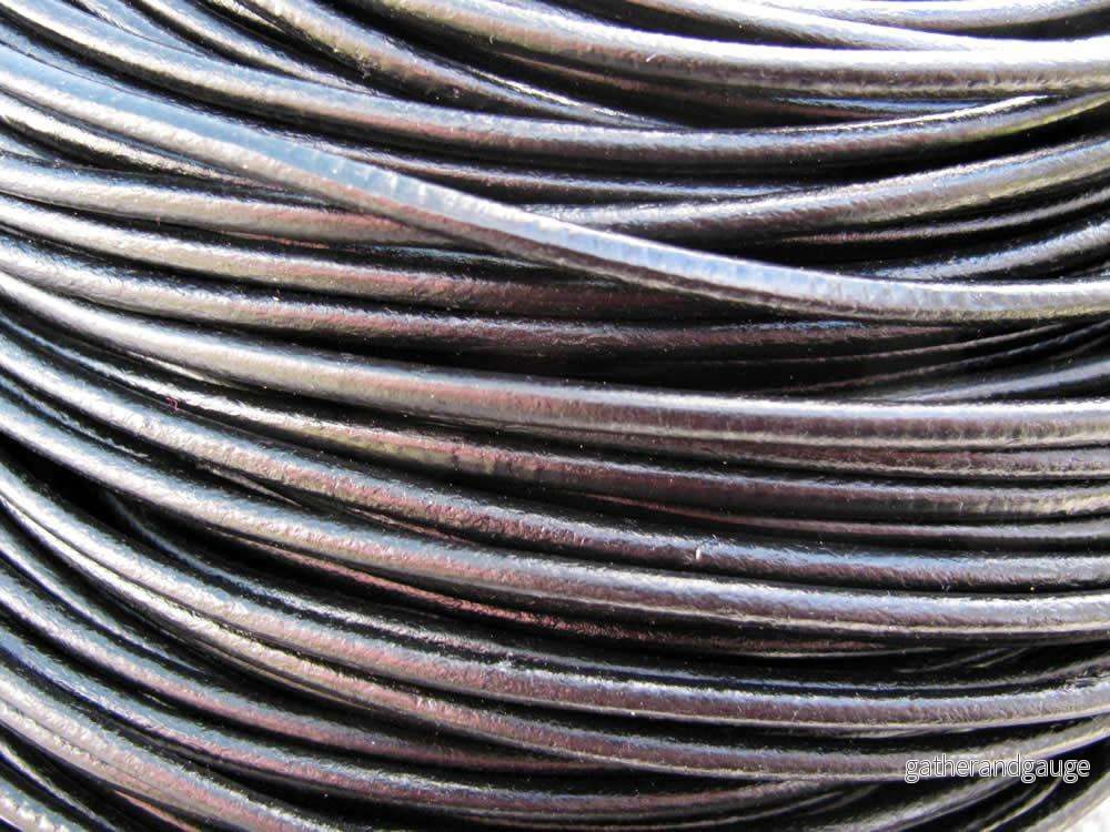 Läderband 3 mm - svart, 1 m