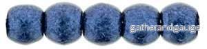 Tjeckiska Druk (Runda) – Metallic Suede Blue 2mm, 50-pack