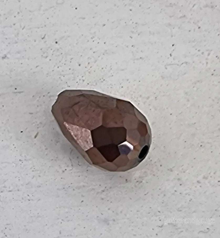 Facetterad Droppe - Brons 8x12mm, 1 styck