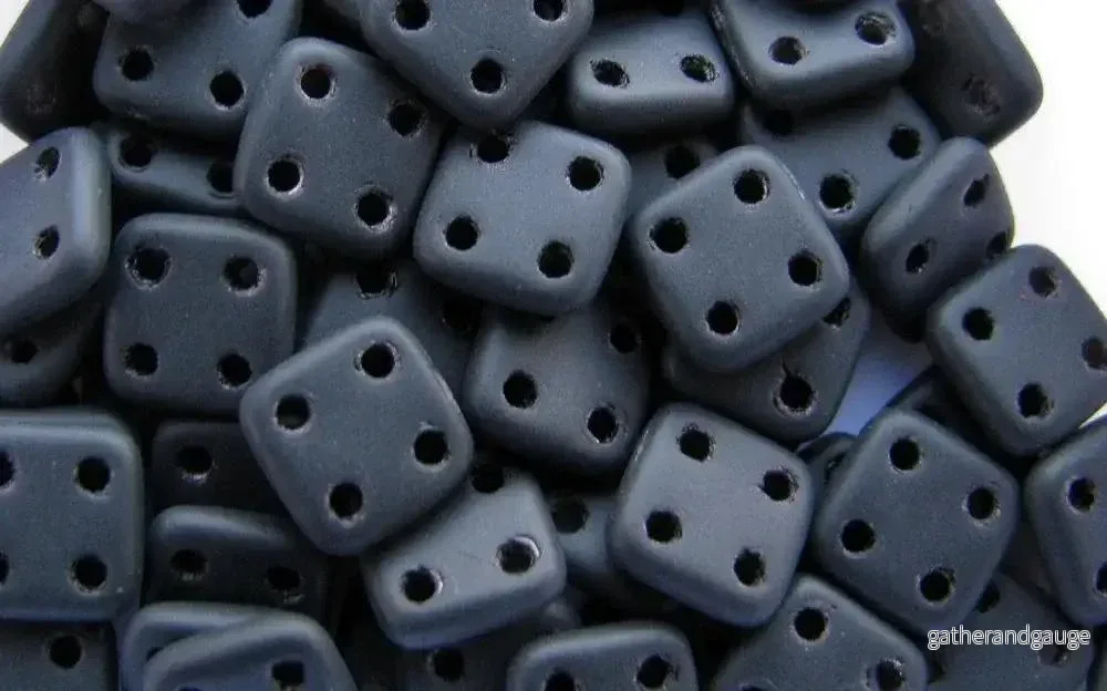 CzechMates QuadraTile – Matte Jet 6x6x2mm, 10 gram CzechMates QuadraTile – Matte Jet 6x6x2mm, 10 gram