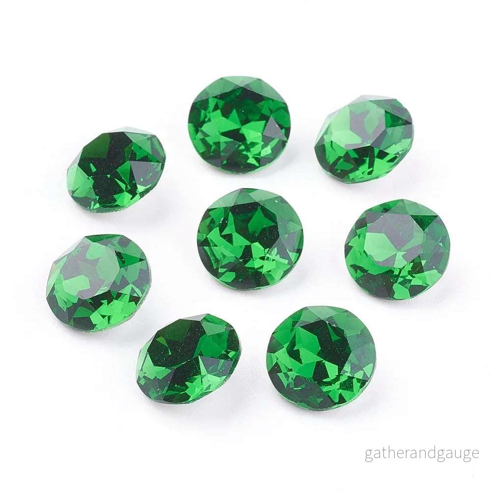 Kinesisk strass - Round stone Fern Green 10mm 1 styck - Bild 2
