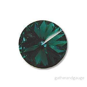 Swarovski Rivoli Crystals – Emerald Foiled 12mm Swarovski Rivoli Crystals – Emerald Foiled 12mm
