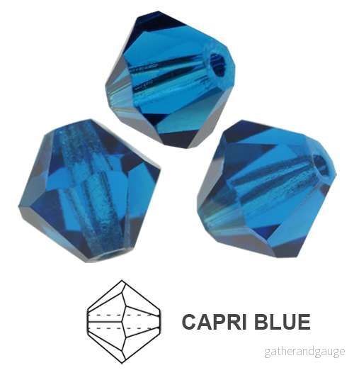 Tjeckiska MC Bicone - Capri Blue, 3 mm 40- pack