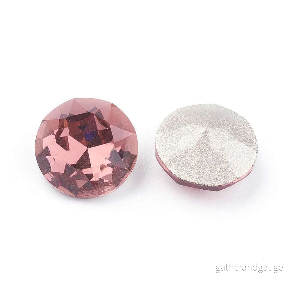 Kinesisk Strass - Round stone Burgundy 10mm 1 styck