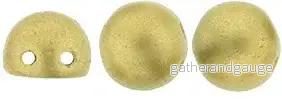 CzechMates Cabochon - Matte - Metallic Flax 7mm 2- håls, 10-pack
