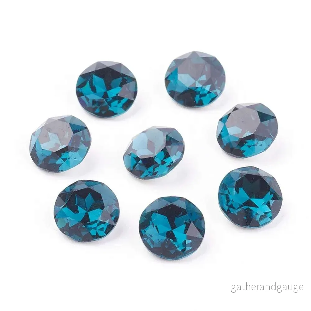 Kinesisk Strass - Round stone Denim Blue 10mm 1 styck - Bild 2