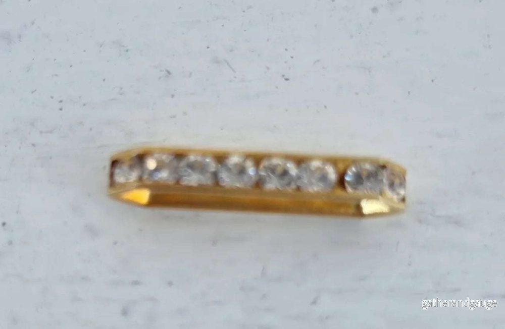 Swarovski Strass-Slider - Crystal / Gold 17x4mm, 1 styck