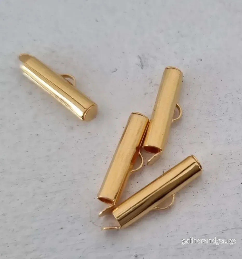 Avslut Guldfärgad - Slide tube 20mm 4-pack