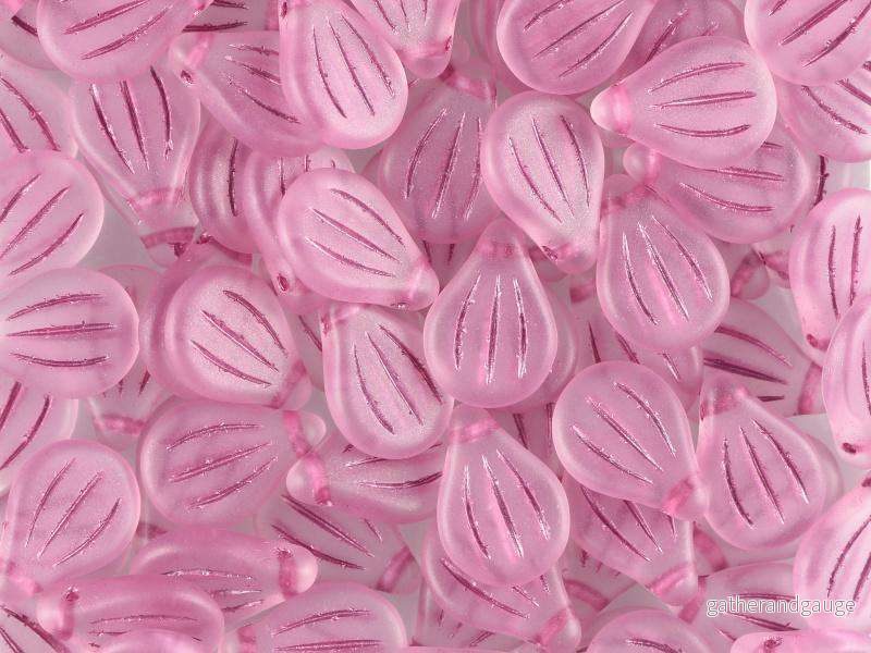 Preciosa Engraved Pip – Crystal Matt Pink Painted 9x14mm, 5-pack Preciosa Engraved Pip – Crystal Matt Pink Painted 9x14mm, 5-pack