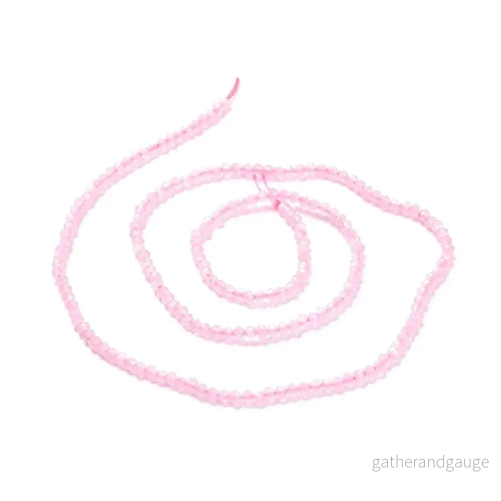 Cat´s eye pärlor – Facetterad Rund Rosa 2mm, 1 sträng