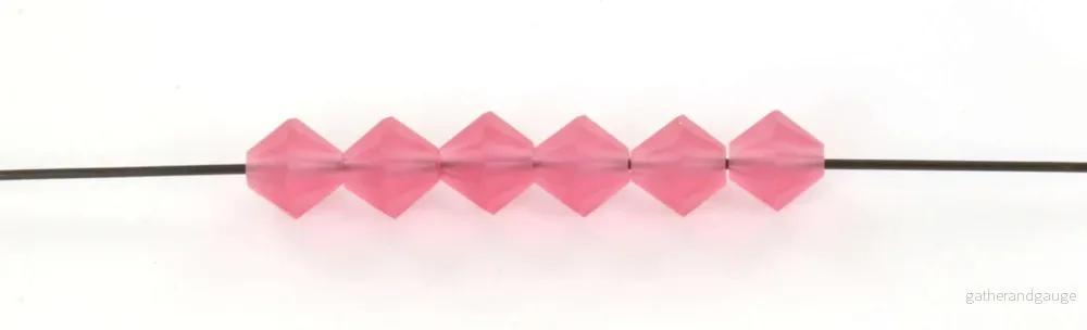 Tjeckiska MC Bicone - Indian Pink Matt 6 mm 20-pack - Bild 2