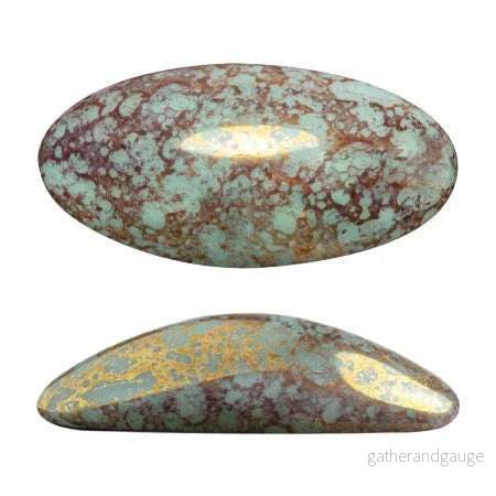 Athos® par Puca® - Opaque Light Green Turquoise Bronze 20x10mm, 1 styck