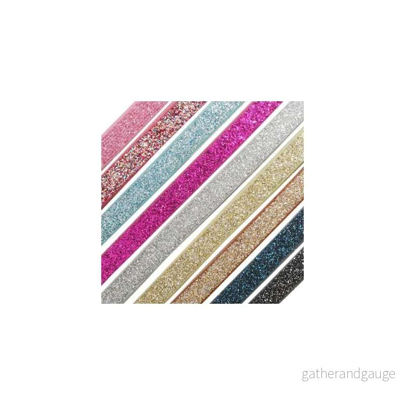 Läderimitation platt band - Glittrig silverfärgad 5mm 20 cm - Bild 2