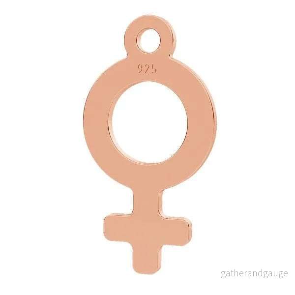 Berlock 925 Silver 18K Rose Gold plated – Kvinnotecken 1 styck Berlock 925 Silver 18K Rose Gold plated – Kvinnotecken 1 styck