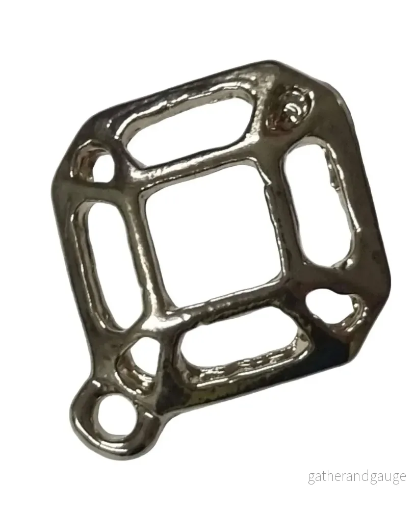Örstickare Guldfärgad – Romb med ram 13x15mm, 2-Pack
