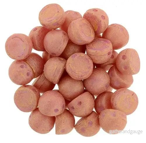 CzechMates Cabochon – Pacifica Watermelon 7mm 2- håls, – 10-pack CzechMates Cabochon – Pacifica Watermelon 7mm 2- håls, – 10-pack