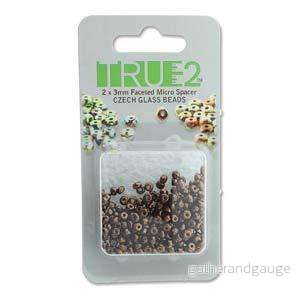 Facetterad Micro Spacers – Dark Bronze 2x3mm, 6 gram