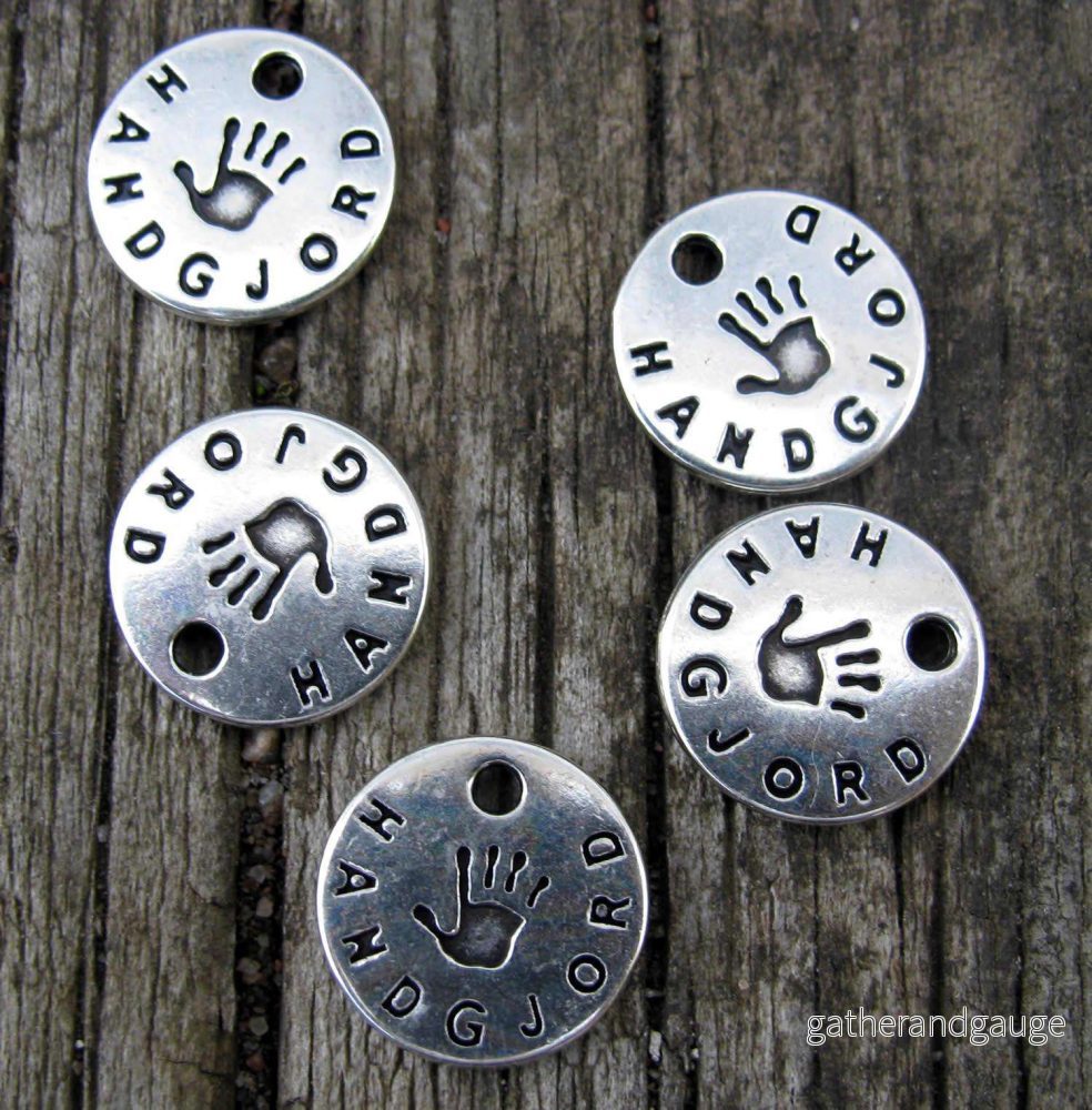 Berlock Silverpläterad - Rund 'Handgjord' 13mm, 5-pack