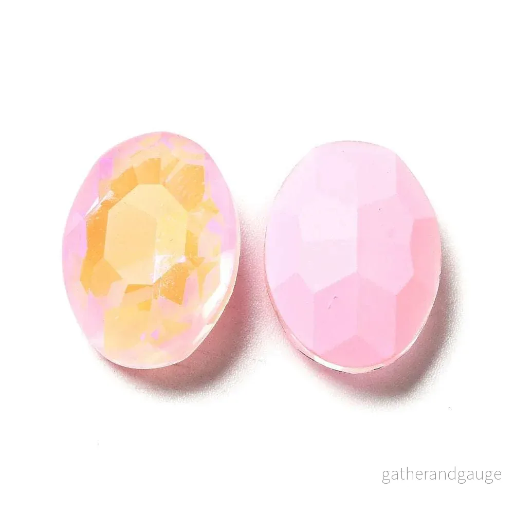 Kinesisk strass - Oval Light Rose Shine 18x13mm 1styck