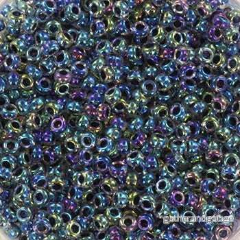 Miyuki Seed Beads - Noir Lined Crystal AB 11/0, 10 Gram