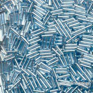 Miyuki Bugle Beads - Silverlined Light Blue 6 mm, 17 gram - Bild 2