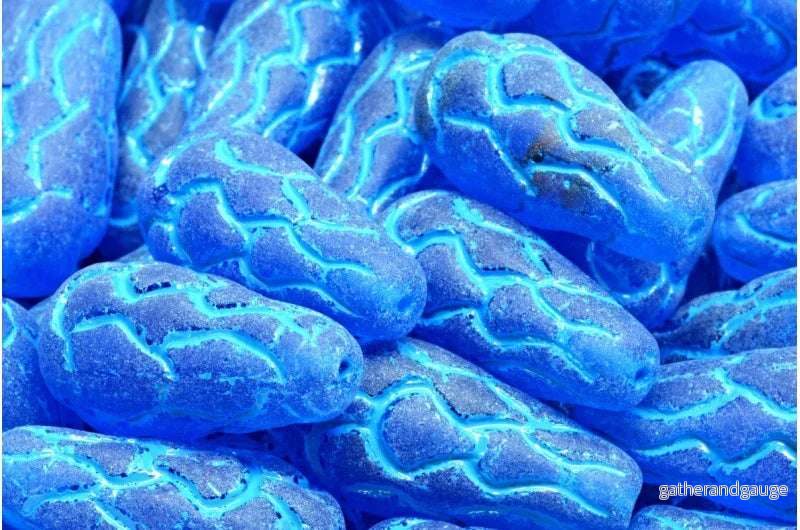 Pinecone Bead - Matt Capri Blue 25x12mm 1 styck