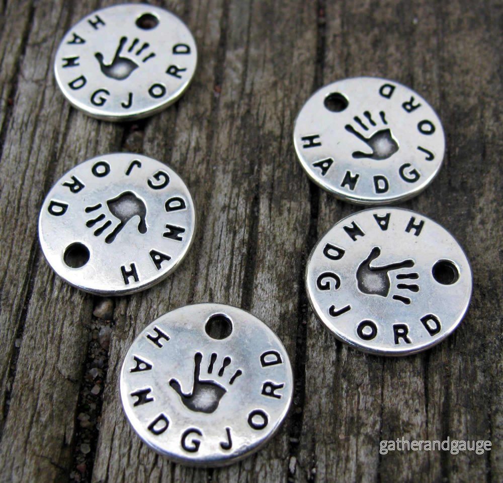 Berlock Silverpläterad - Rund 'Handgjord' 13mm, 5-pack - Bild 2