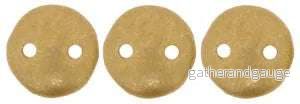CzechMates Two Hole Lentils - Matt Metallic Flax 6mm, 50-pack