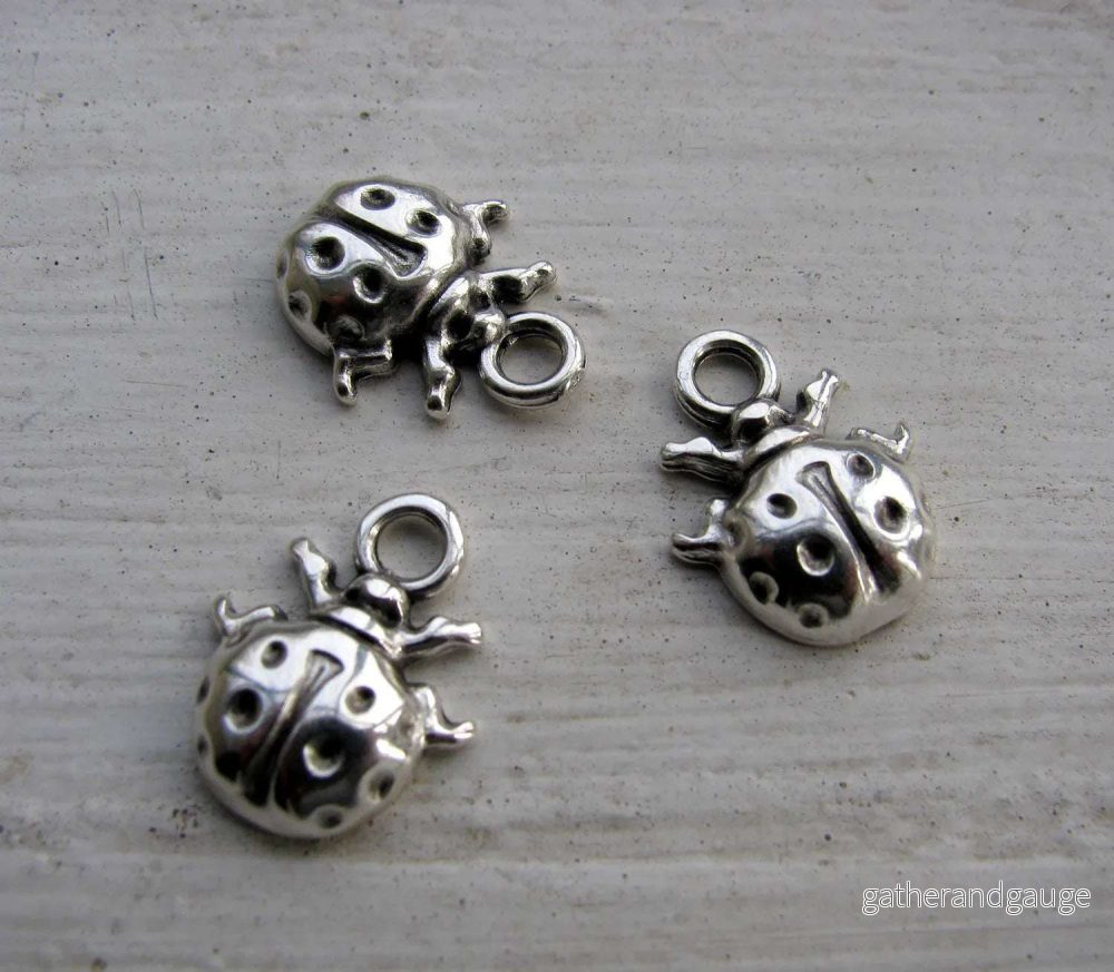 Berlock Silverfärgad - Nyckelpiga, 3-pack - Bild 2