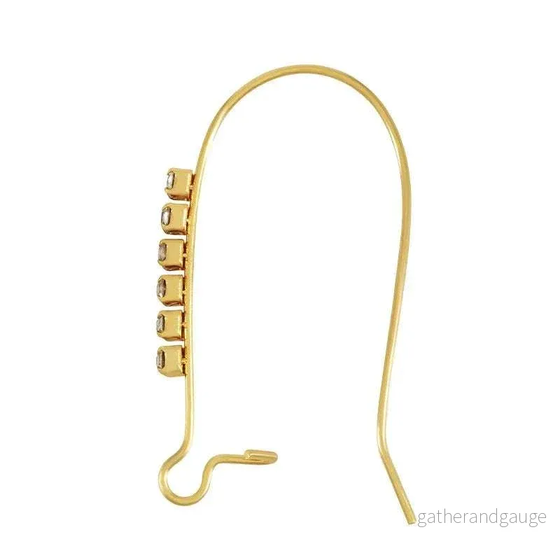 Örkrok brisyr Rostfrittstål - 18k guldpläterad Stor med strass, 2-pack - Bild 2