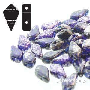 Kite Bead - Silver Splash Cobalt Transparent 9x5mm