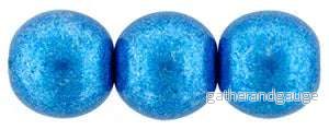 Tjeckiska Druks - Saturated Metallic Blooming Nebulas Blue 8 mm, 25-pack