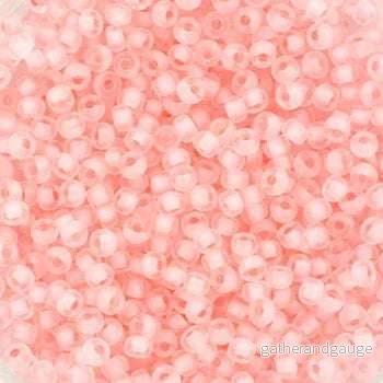 Miyuki seed beads - Semi-Matte Baby Pink/Lined Crystal 11/0, 10 gram