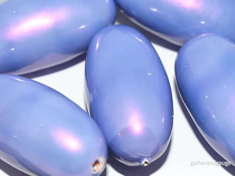 Paper Mache Beads – Dropp Light Blue/Pink 40x23mm 1 styck Paper Mache Beads – Dropp Light Blue/Pink 40x23mm 1 styck