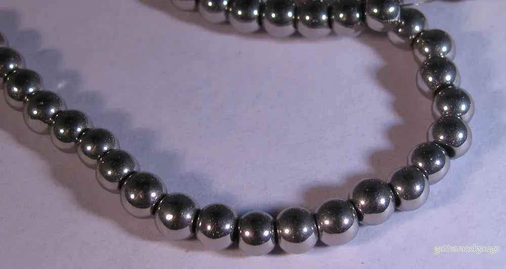 Glaspärlor Elektropläterade - Rund Silver 4 mm 1 sträng