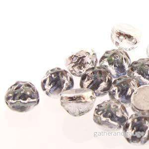 Baroque Cabochon - Backlit Uranium 7mm 2-håls 10-pack