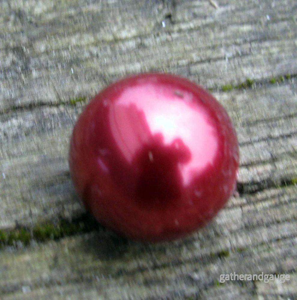 Pärla ABS plast - Röd 18 mm, 1 styck - Bild 2