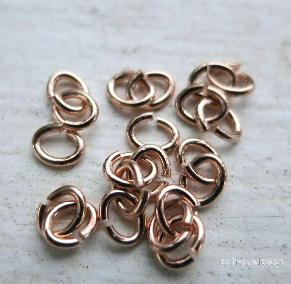 Bindringar Roséguldfärgade - Ovala 3,5x4,5mm, 20-pack