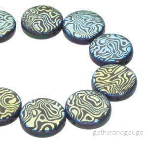 Coin 2-hole – Jet Laser Cracked 14mm Coin 2-hole – Jet Laser Cracked 14mm