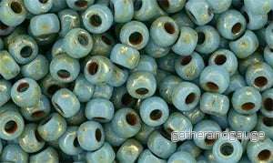 Matubo Seed Bead 7/0 - Blue Turquoise Silver Picasso 5 gram