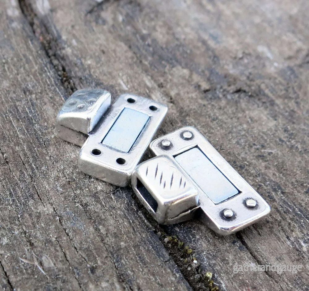 Magnetås silverfärgat - Breda band, Kors 5x2mm 1 set - Bild 2