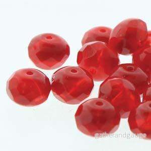 Tjeckiska Firepolish Donut – Red 2-ton 3x5mm, 1 sträng Tjeckiska Firepolish Donut – Red 2-ton 3x5mm, 1 sträng