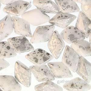 Matubo Gemduo - Chalk Silver Splash 8x5mm, 10 gram