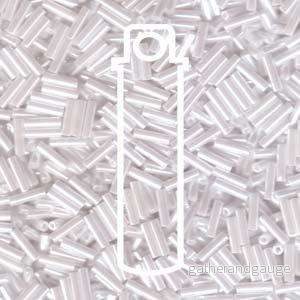 Miyuki Bugle Beads - White Pearl Ceylon 6 mm, 17 gram